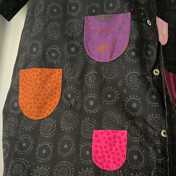 Vintage MARIMEKKO Kihlatasku Shapes Pattern Pocket Icon Dress Size EU 34; US 4/6 - Picture 5 of 7